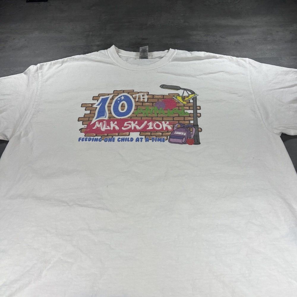 MLK Jr Marathon Shirt Adult XL White Marathon Running BLM BHM Track‎ Gym Charity